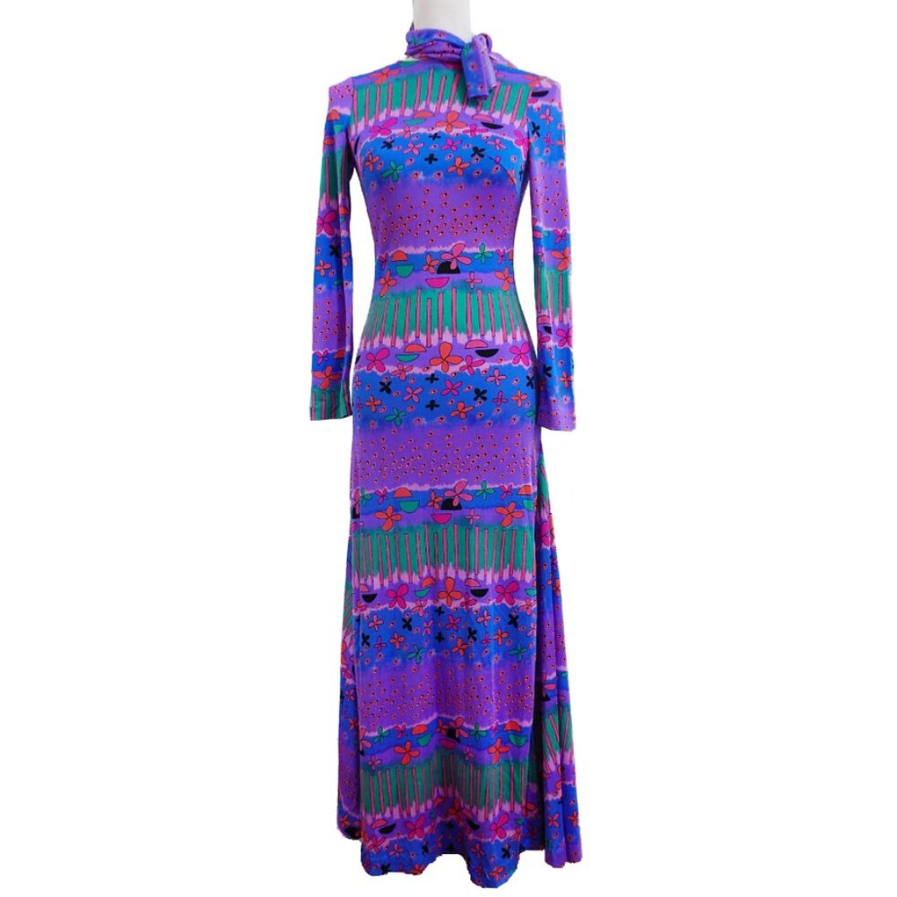 Vintage 1970s Diane Von Furstenberg Dress with Matching Scarf/Headwrap